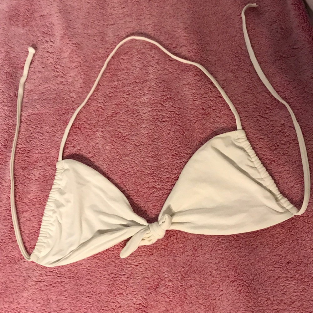 L space white bikini top